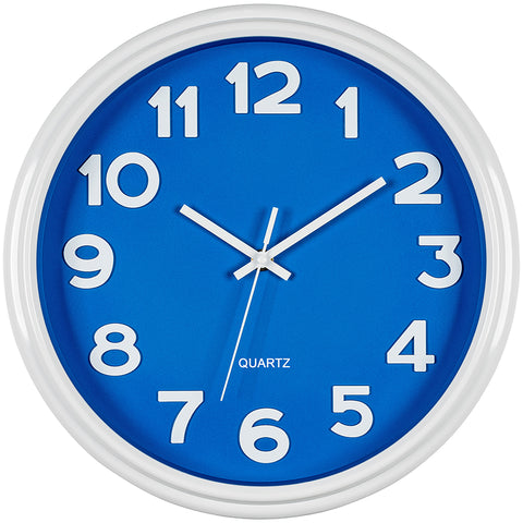 12.5 Inch Blue and White Wall Clock