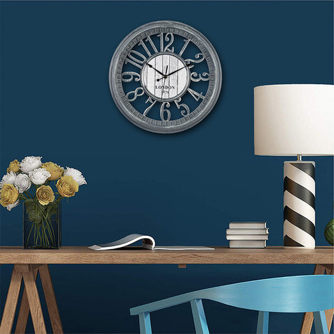 Gray Farmhouse Wall Clock