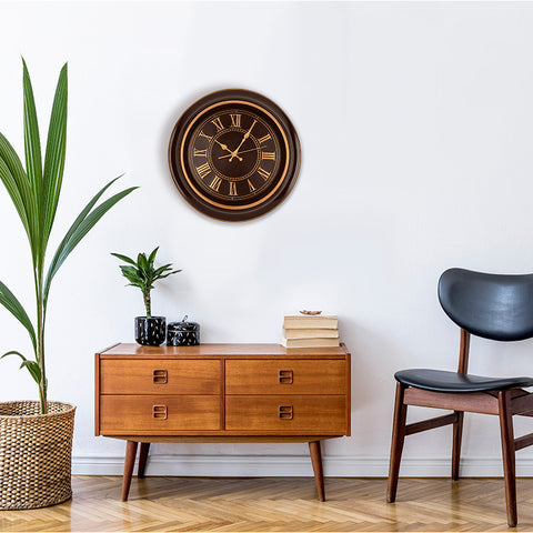 18 Inch Traditional Brown Wall Clock