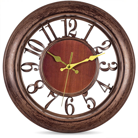 Brown Floating Numbers Wall Clock