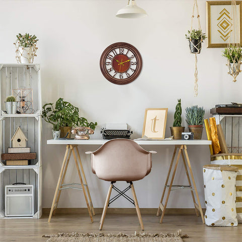 Brown Floating Numbers Wall Clock