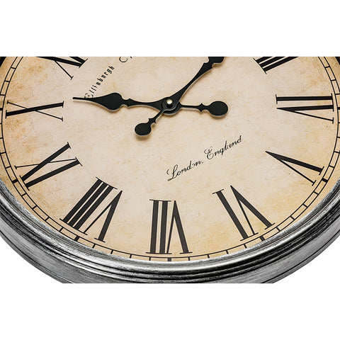 18 Inch Rustic Silver Rim Wall Clock