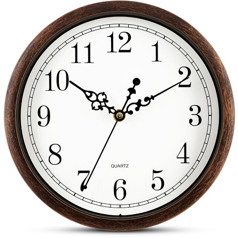 10 Inch Vintage Brown Wall Clock