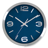 10 Inch Silver and Navy Blue Clock