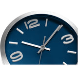 10 Inch Silver and Navy Blue Clock