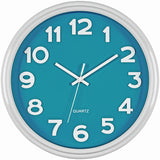 12.5 Inch Teal and White Wall Clock