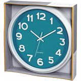 12.5 Inch Teal and White Wall Clock