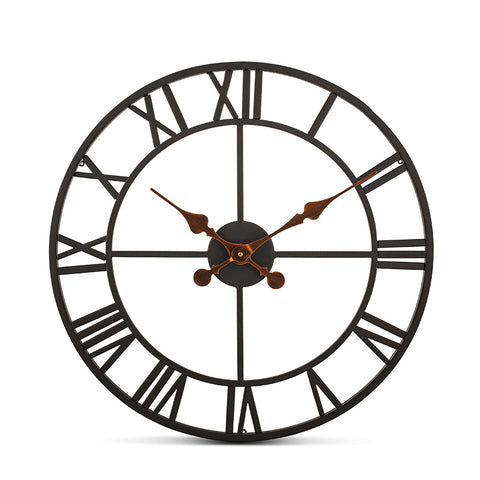 20 Inch Black Wrought Iron Wall Clock