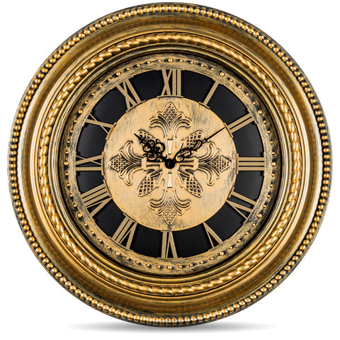 20 Inch Antique Gold Wall Clock
