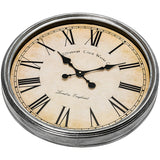 18 Inch Rustic Silver Rim Wall Clock