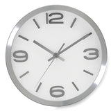 10 Inch Silver and White Wall Clock