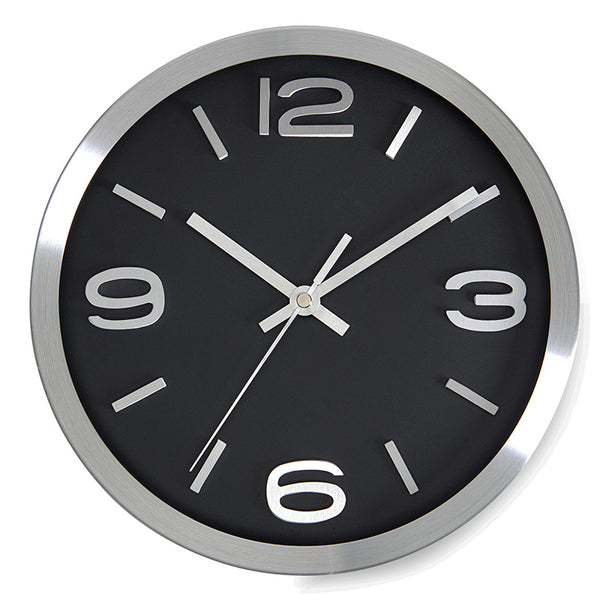 10 Inch Silver and Black Clock