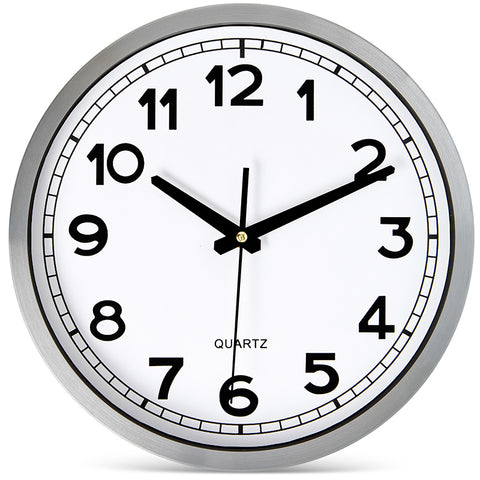 12 Inch Silver Office Clock