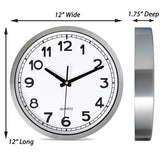 12 Inch Silver Office Clock