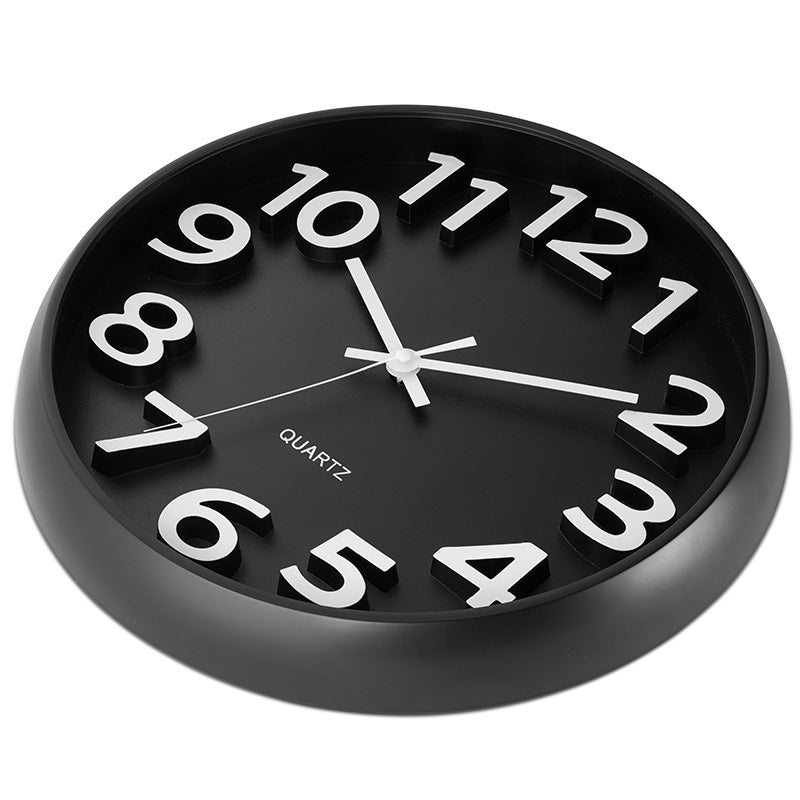 Clock With 13 Numbers 13 Inch Black Wall Clock with 3D Numerals - 2 Pack – Bernhard Products