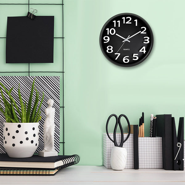 Clock With 13 Numbers 13 Inch Black Wall Clock with 3D Numerals - 2 Pack – Bernhard Products
