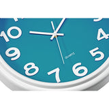 12.5 Inch Teal and White Wall Clock