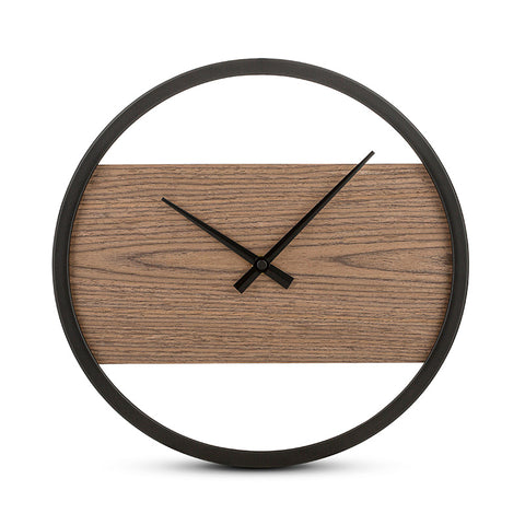 Modern Metal and Wood Wall Clock