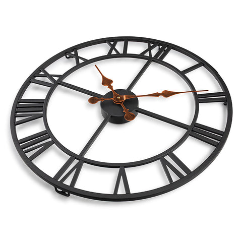 20 Inch Black Wrought Iron Wall Clock