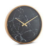 Black Marble Metal Wall Clock