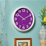 12.5 Inch Purple and White Clock