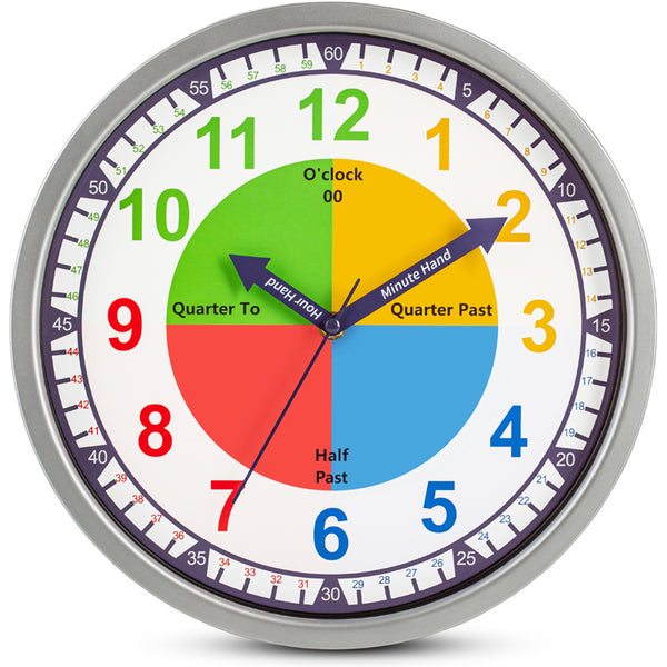 Telling Time Teaching Wall Clock